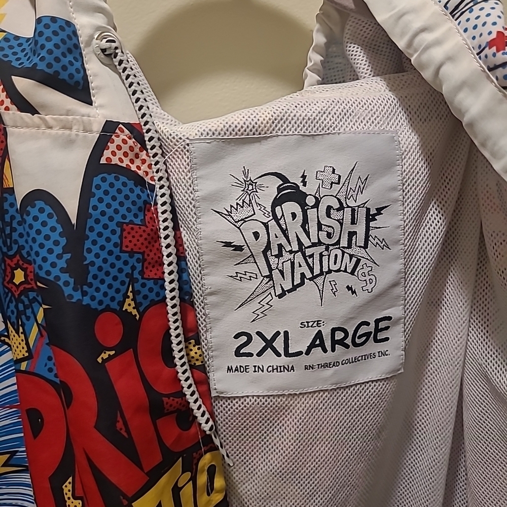 Parish Nation Comic Graphic Wind Breaker Adult size 3XL - Picture 3 of 9